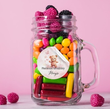 Крещение День Рождения - НАБОР НАКЛЕЙКОВ МЕДВЕДОВЫЙ ТОРТ ДЛЯ ГОСТЕЙ