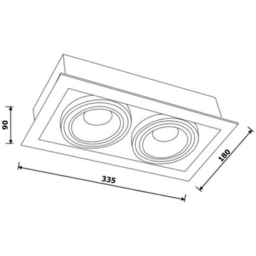 SPOT Передвижной встраиваемый светильник 2x GU10 AR111 ES111