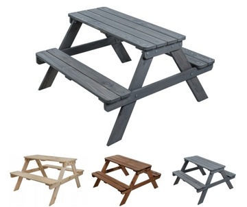 Stół piknikowy z ławkami stół ogrodowy drewniany stolik dla dzieci 1-4 lat
