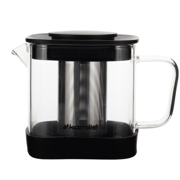 SZKLANY DZBANEK DO HERBATY ziół lemoniady ZAPARZACZ z sitkiem KAMILLE 600ml