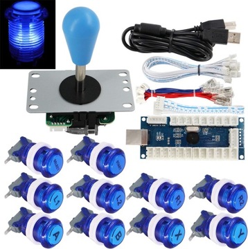 Arcade Game Stick DIY Kit przyciski z logo LED 8