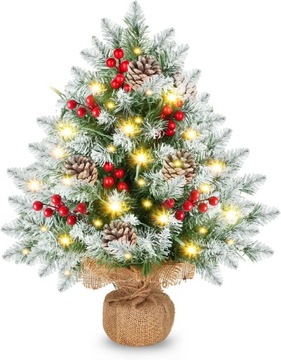 SZTUCZNA CHOINKA 50CM ZE ŚWIATŁAMI LED MINI DEKORACJE