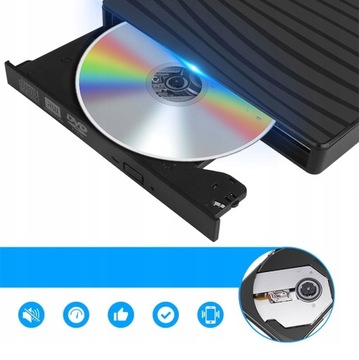 Przenośny napęd CD do nagrywania TYPE-C/USB3.0 DVD-RW Zewnętrzny napęd CD do notebooka