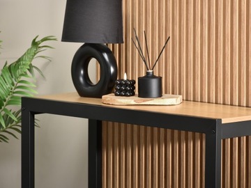 МОДНАЯ КОНСОЛЬ ДЛЯ ПРИХОЖЕЙ IBEN 100 ДУБОВАЯ ПОВЕРХНОСТЬ НА ПОЛОЖИЯХ, ЧЕРНЫЙ ЛОФТ