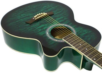 PIĘKNIE ZDOBIONA GITARA AKUSTYCZNA ECHO917+DODATKI