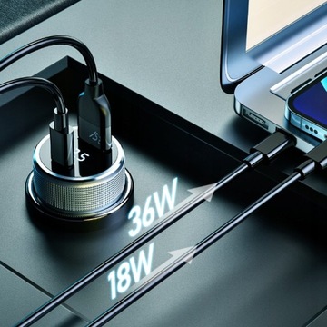 Быстрое зарядное устройство с вольтметровым алюминиевым USB C