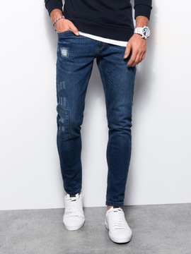 Spodnie męskie jeansowe SKINNY FIT nieb P1060 XL