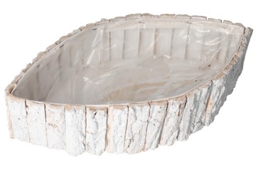 DONICZKA OSŁONKA DREWNIANA BIAŁA DUŻA KORA KORYTKO