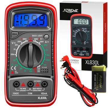 MULTIMETR MIERNIK CYFROWY TESTER PRĄDU XL830L LCD