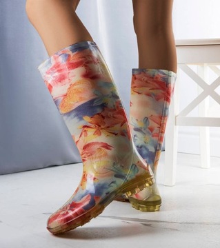 Черные модные женские резиновые сапоги ORCHIDEA 38