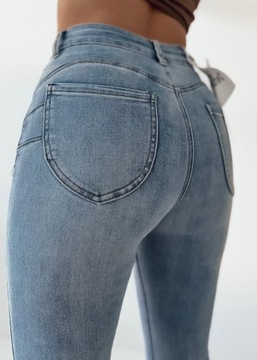 Jeansy spodnie damskie wyszczuplające modelujące push up -5KG S/36
