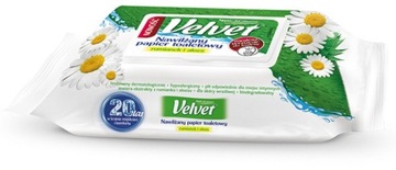 PAPIER TOALETOWY CELULOZOWY VELVET RUM&ALOE NAWILŻANY 48 LISTKÓW BIAŁY