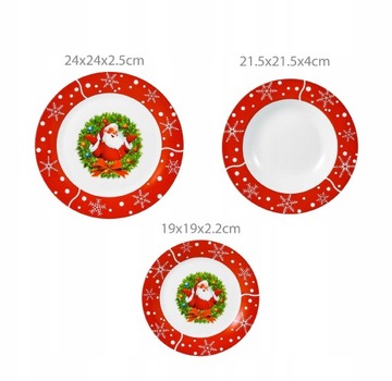 Рождественский набор тарелок Рождественский 36 предметов Дед Мороз