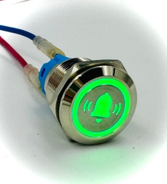Przycisk podświetlany dzwonek 19mm LED 12V 24V SPDT On-On hermetyczny Mo