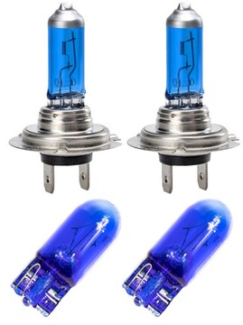 2x ŻARÓWKA H7 SUPER WHITE + W5W 12V 55W E4 KSENON ZIMNY BIAŁY ZESTAW