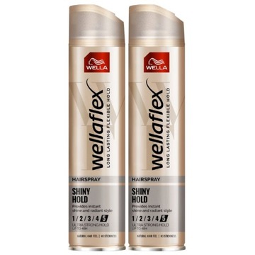 Wellaflex Shiny Hold Lakier do Włosów 250ml x2