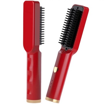 2 in 1 Hair Straightener Brush Anti-frizz Rechargeable Hair Curler Auto-shu