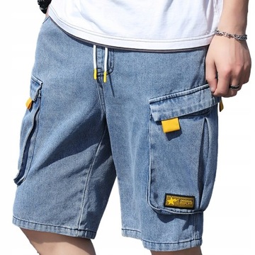 SPODENKI KRÓTKIE BOJÓWKI JEANS SZORTY NA GUMCE