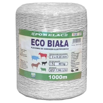 Plecionka ECO biała 1000m