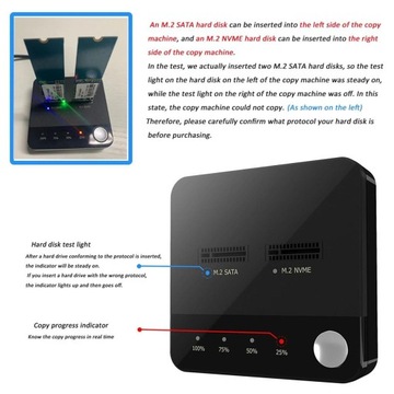 Клонирование жесткого диска M.2 SATA M.2 NVMe Duplicator с коробкой для хранения с двумя дисками