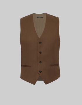 Kamizelka lido 01 brąz slim fit 54
