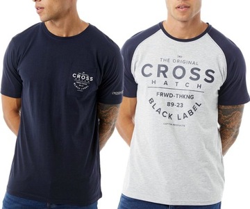 CROSSHATCH - koszulka, t-shirt męski dwupak L.