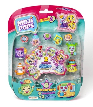 MOJI POPS ZESTAW GLITTER 8 FIGUREK 6 + 2 BROKATOWE