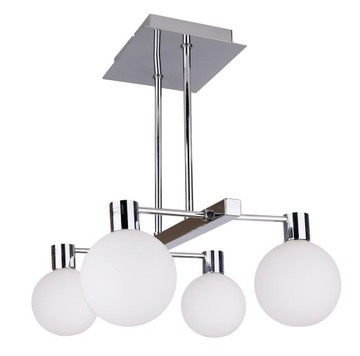LAMPA WISZĄCA sufitowa BIAŁA SZKLANE KLOSZE SZTYCA