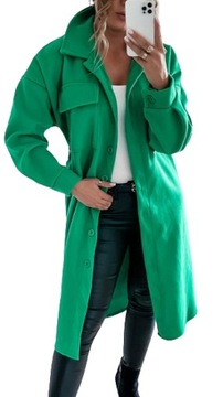 Płaszcz klasyczny elegancki Bella Women zielony uniwersalny