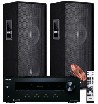 KOLUMNY ESTRADOWE 2400W WZMACNIACZ ONKYO BLUETOOTH