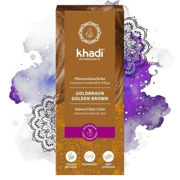 KHADI farba ziołowa henna ZŁOTY BRĄZ 100g