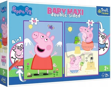 2 x UKŁADANKA BABY MAXI ŚWINKA PEPPA + KOLOROWANKA