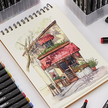 Набор из 80 маркеров PureLINE, фломастеры двусторонние + сумка.