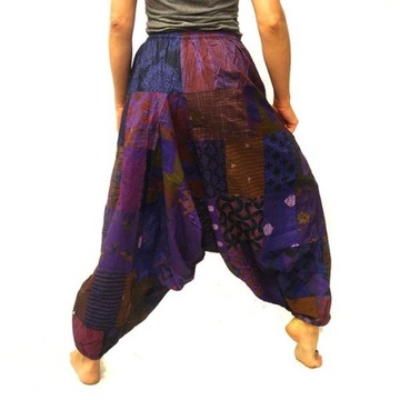 Szarawary spodnie alladynki fioletowe haremki joga