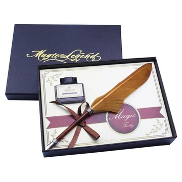 Mini Antique Europe Style Feather Pen Set Quill Calligraphy Writing Pen
