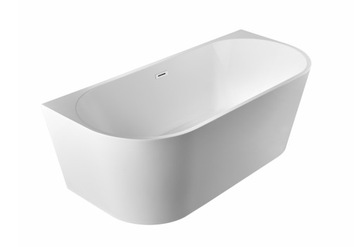 Mała wanna wolnostojąca arezo przyścienna do ściany biała 150x75 klik-klak