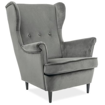 Fotel Lord Velvet Szary Bluvel 14 Salon Sypialnia