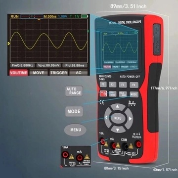 Мультиметр с осциллографом осциллограф 3в1 ZOYI ZT-703S 3,5'' 50Mhz