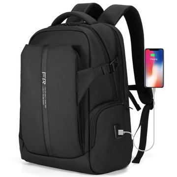 Trzykomorowy plecak FRN8322 na laptopa 16,4 z USB pojemny
