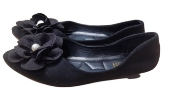 BALERINY DAMSKIE CZARNE OZDOBNY KWIAT 39,5 1VWD
