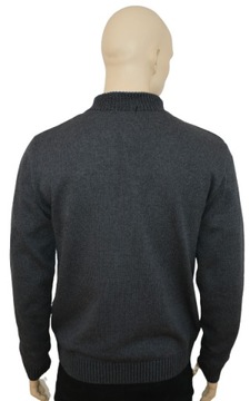 Bawełniany sweter z kieszeniami rozsuwany N29e PRODUKT POLSKI grafitowy XL