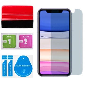 PRYWATYZUJĄCA FOLIA HYDROŻELOWA DO IPHONE 11 ZESTAW Z RAKLĄ ŚCIERECZKI