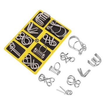 Puzzle Metalowe Typ A 8szt - Łamigłówki Z Drutu