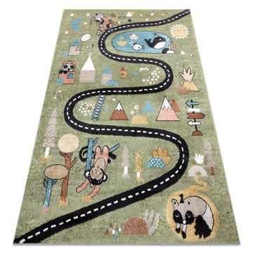 DYWAN DZIECIĘCY FUN 200x290 cm ULICA zielony #O205