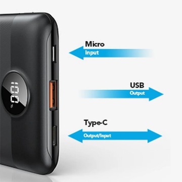 Внешний аккумулятор (Powerbank) VEGER S11 — 10 000 мАч LCD Quick Charge PD 22