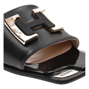 Черные шлепанцы Ravini, элегантная женская обувь