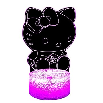 Lampka Nocna Hello Kitty Hologram LED Kolory RGB