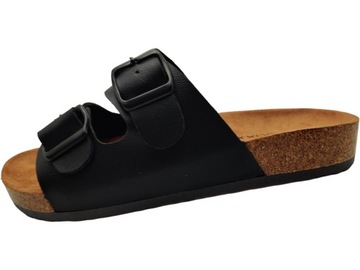 ТАПОЧКИ ЖЕНСКИЕ С ПРЯЖКОЙ НА ПРОБКЕ, ВЕСЕННИЕ ТУФЛИ, ПРОФИЛИРОВАННАЯ КОЖА BADOXX