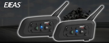 2x INTERKOM INTERCOM MOTOCYKLOWY EJEAS V6 PRO Bluetooth 5.1 NA KASK