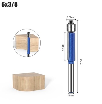 4 sztuki frezu frezującego prostego z łożyskiem do drewna wyrównujący trzpień 6 mm